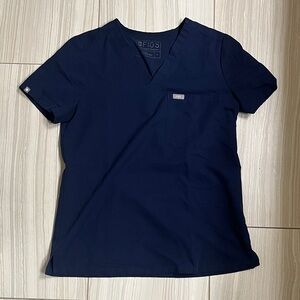 Figs Navy Scrub Top